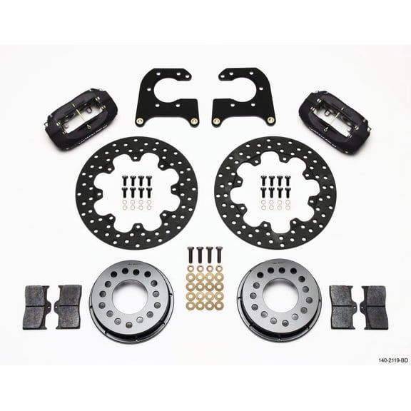 Wilwood Forged Dynalite P/S Park Brake Kit Drill-Red Small Ford 2.50in Offset