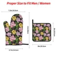 thumbnail image 2 of Honeii Colorful Roses Pattern Oven Mitts and Pot Holders, Silicone Oven Gloves,500 F Heat Resistant Oven Mitts Sets, 4PCS, 2 of 6