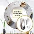 thumbnail image 3 of Designart "White And Gold Pottery In Minimalist Style" Abstract Spirals Rund Mirror For Wall Decor - Large White Round Print Mirror - Round Modern Mirror - Wall Mounted Round Large Mirror - 23" x 23", 3 of 6