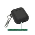 thumbnail image 4 of onn. Silicone Charging Case Cover with Keychain Clip for Apple AirPods (1st, 2nd generation) - Textured Black, 4 of 7