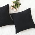 thumbnail image 5 of IMMEKEY Pillow Cover Set of 2 Plush Striped Corduroy Velvet Throw Pillows , 20x20 inch, Black, 5 of 7