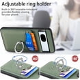 thumbnail image 4 of Phone Case for Google Pixel 7A 5G 2023 Wallet Cover with Tempered Glass Screen Protector and Slim Ring Stand Credit Card Holder Magnetic Leather Cell Accessories Pixel7A A7 Women Men Green, 4 of 7