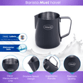 thumbnail image 3 of MilkID 12oz Black Milk Frothing Pitcher with 8 Allergen Silicone Snap-On Labels, 3 of 7