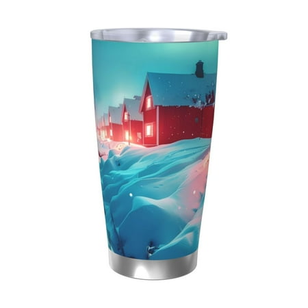 

Gukieu Aurora Borealis Village Print 20OZ Car Cup Vacuum Stainless Steel Leak-proof Thermos Cup Unisex Suitable for Home Outdoor and Sports-Without Straw