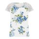 thumbnail image 4 of Mujeres Casual Cuello Redondo Encaje Costura Estampado floral Jersey Blusa de manga corta Camiseta Tops Fridja  bn4938, 4 of 5
