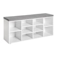 thumbnail image 6 of NiamVelo 3-Tier Shoe Bench Shoe Rack with 10 Compartments for Living Room, White, 6 of 8