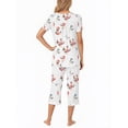 thumbnail image 5 of UVN Womens Pajama Sets Short Sleeve Crewneck Tops and Capri Pant Lounge Set Ladies Pjs Sleepwear Loungewear 2 Piece Outfit, 5 of 9