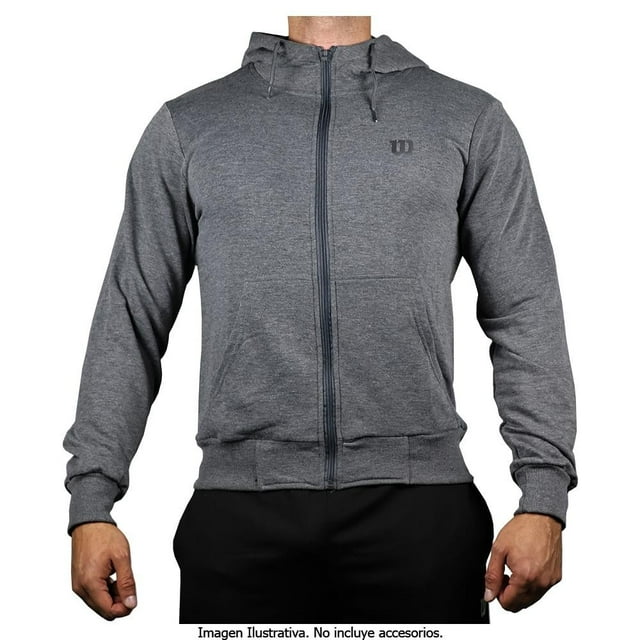 Sudadera Wilson Talla M con Cierre y Bolsas Laterales de French Terry Gris Oxford