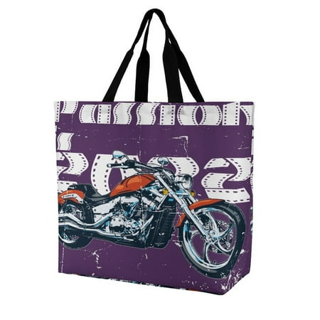 Motorcycle - T-shirt -2020 Women s Casual Shoulder Bag Shopping Bag Lady Handbag Eco Reusable Large Tote Shopper Storage Bags