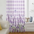 thumbnail image 6 of Spring Lavender Floral Sheer Curtains 54 Inches Long, Flowers Butterfly Purple Plaid Light Filering Curtains, Breathable Simi Curtain Privacy Drapes for Kitchen Bathroom Nursery Window Treatment, 6 of 9