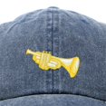 thumbnail image 2 of DALIX Brass Trumpet Ball Cap Embroidered Hat in Washed Navy Blue, 2 of 7
