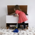 thumbnail image 5 of Humble Crew Morgan Mid-Century Modern Toy Box with Soft Close Lid and Storage Shelf Toy Chest, Warm Wood/White, 5 of 6
