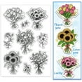 thumbnail image 2 of Bouquet Clear Stamps for Card Making Rose Sunflower Transparent Silicone Stamps Lily Rubber Stamp for Crafting Scrapbooking Journal Photo Album Decoration Wedding Valentine Mom, 2 of 7