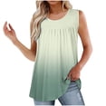 thumbnail image 2 of Uaswgudfs Women's Gradient Color Crew Neck Summer Tank Tops - Casual Sleeveless Loose Fit Blouses, Flowy Tunics Tops, 2 of 6