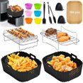 thumbnail image 1 of 15 Pcs Air Fryer Accessories Set for Ninja Foodi DZ201C DZ401 Compatible Ninja DZ550 Foodi, Silicone Air Fryer Liners for SL401 DoubleStack XL for 8-, 1 of 7