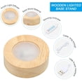 thumbnail image 3 of PATIKIL 2.4 Inch Wooden LED Light Base, 2pcs Wood Light Display Base Stand Lighting with Dimmer for 3D Crystal Glass Aroma Stone Art, 3 Color White Light, 3 of 8