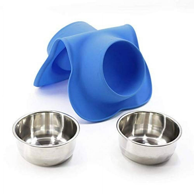 Stainless Steel Dog Bowl & Silicone Mat Set