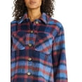 thumbnail image 3 of Time and Tru Women's Brushed Plaid Shacket, Sizes XS-XXXL, 3 of 5