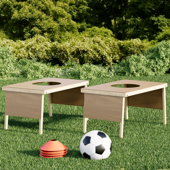 Danrelax Backyard Soccer Game with 2 Tables, 1 Ball, 4 Cones, Soccer Training Equipment, No Assembly Needed
