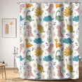 thumbnail image 4 of Baby Dinosaur Shower Curtains Colorful Dino Print Design Wild Animals for Neutral Child Bathroom Decor Waterproof Polyester Fabric 72x84 Inch Shower Curtains Sets with Hooks, 4 of 6