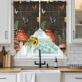 thumbnail image 6 of Spring Mushrooms Swag Valances for Windows 2 Pack, Kitchen Window Curtains 36 Inch Length, Farmhouse Pastoral Botanical Brown Wood Privacy Swag Curtains for Living Room/Bathroom 36"x36", 6 of 8