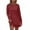 #282-Wine, variant on Neewe Women's Casual Plain Simple Long Sleeve T-Shirt Loose Dress
