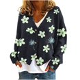 thumbnail image 2 of Cárdigan informal para mujer, chaqueta con botones estampados, abrigo de moda, blusa de poliéster para mujer, 2 of 5