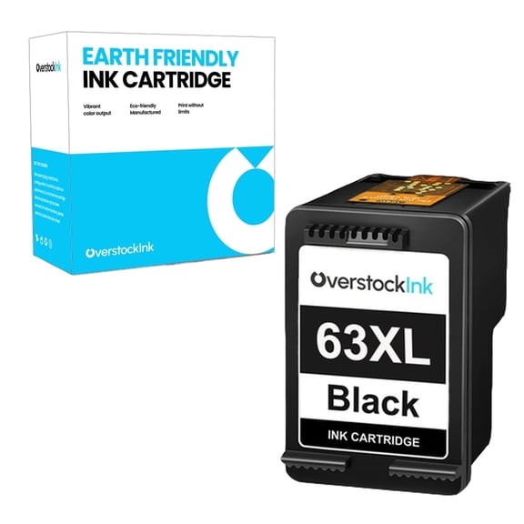 OverstockInk 63XL Black Ink Cartridge Compatible for HP 63 Ink Cartridge for DeskJet 1110 1111 1112 ENVY 4510 4511 4512 (1 Black)