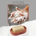 thumbnail image 4 of Chic Terracotta Polyresin Soap Dish with Draining Bamboo Insert - Versatile Soap Holder for Contemporary Home, 4 of 7