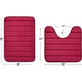 thumbnail image 2 of 2 Piece Striped Design Solid Memory Foam Bathroom Rug Set Non-Slip, 2 of 7