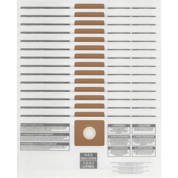 15 Pack 2.5 Gallon Vacuum Bags Compatible with Shop Vac 9066800 2-2.5 Gallons Type B and QAM70 Vacuum, Replacement Dust Collector Bags 90668 9066833