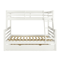 Andy Twin/Full Bunkbed with trundle - White color
