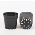 thumbnail image 2 of Black Square Plastic Flower Pot Planting Thick Square Pot With Drain Hole, 2 of 9