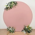 thumbnail image 4 of BalsaCircle 7.5 feet Dusty Rose Fitted Spandex Round Wedding Backdrop Stand Cover Wedding Party Event, 4 of 7