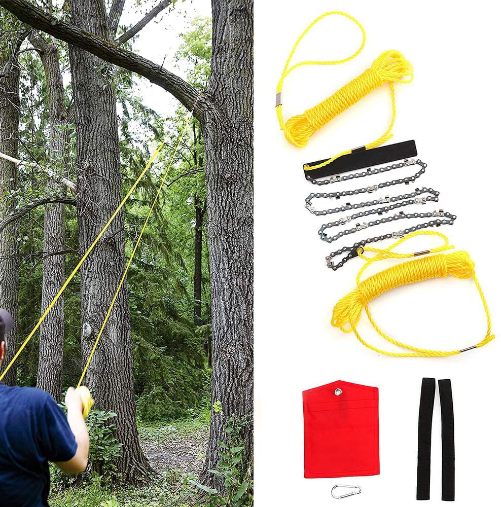 48 inch High Reach Limb Rope Chain Saw Branch Tree Cutter Trimmer Garden w/ Bag