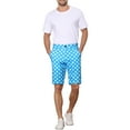 thumbnail image 2 of Pantalones cortos de hombre INSPIRE CHIC con lunares, pantalones chinos de verano para golf, frente plano, 28 azul, 2 of 6
