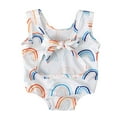 thumbnail image 4 of EIMELI Baby Girl One-Piece Swimsuit Striped Ice Cream Printed Swimwear, 4 of 6