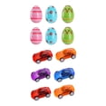 thumbnail image 2 of Huevos de Pascua prellenados, rellenos para cestas de Pascua, regalos para niños, huevo de Pascua creativo relleno con juguete en el interior para premios en el aula. 12 Uds. Coche de juguete., 2 of 9