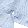 thumbnail image 5 of UACY Boys Long Sleeve Oxford Dress Shirts Casual Button Down Shirts Striped Tops Kids Blouse Lapel Solid Formal Tee (Sky Blue, 12-13 Years), 5 of 5