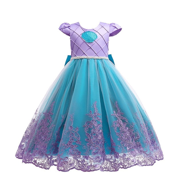 Vestido de sirena de verano, vestido de niña, vestido de princesa, vestido de actuación de Halloween para niños