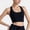 Black, variant on Women's Scoop Neck Sports Bra Top with Wide Straps and Soft Stretch Fit - Large, Light Blue