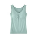 thumbnail image 3 of Delliss Women's Solid Color Tank Top With Padding Basic Blouse, 3 of 4