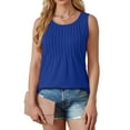 thumbnail image 4 of Fantaslook Womens Tank Tops Dressy Casual Sleeveless Blouses Crew Neck Pleated Tunic Shirts Summer Tops, 4 of 9