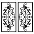 thumbnail image 3 of Decoración de pared tallada hueca de hierro, 15x30cm, elementos florales y geométricos decorativos negros para decoración de dormitorio, multiusos, 2, 3 of 8