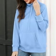 thumbnail image 6 of XIAOCHA Womens Hoodies Oversized Kangaroo Pockets Funnel Neck Drawsting Hooded Loose Fit Long Sleeve Simple Solid Color Pullover Hoodies Sweatshirts, 6 of 7