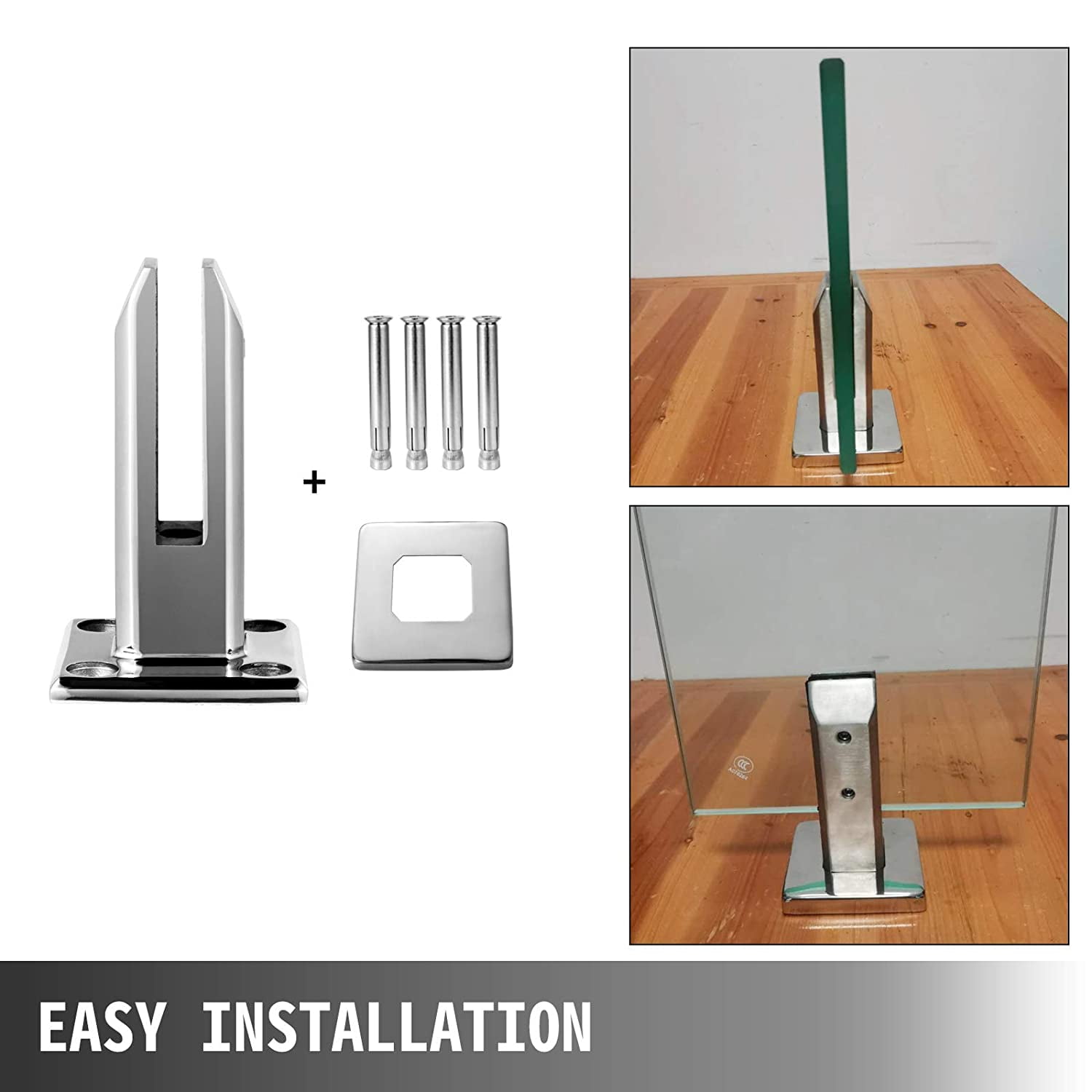 MOVKZACV Glass Clamp, Stainless Steel Spigots Stairs, Glass Fence Clamp