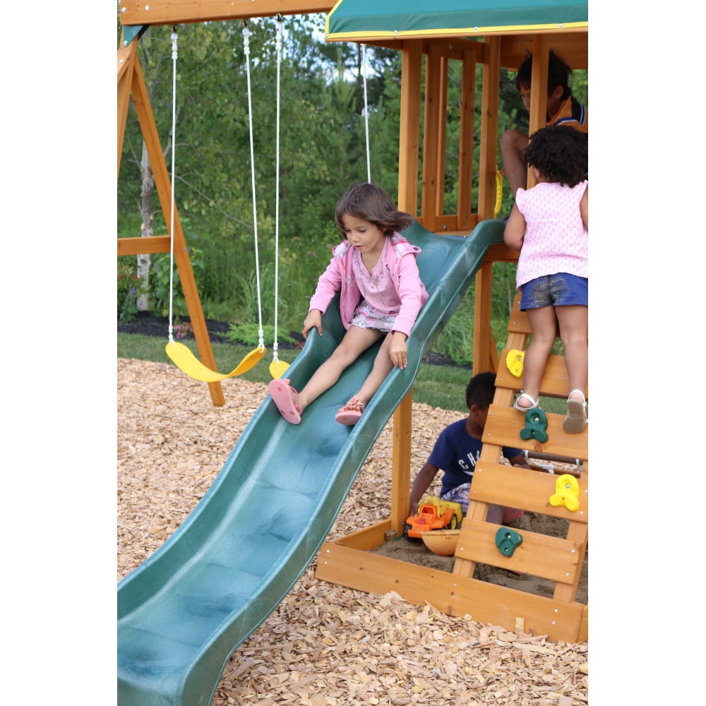 kidkraft meadowvale ii wooden swing set