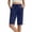 Navy, variant on Hurxie Comfy Bermuda Shorts for Women Sweat Knit Long Shorts Knee Length Jersey Shorts for Lounge Casual Black,S