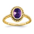 thumbnail image 1 of 14K Yellow Gold Oval Amethyst Ring, 1 of 1