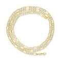 thumbnail image 2 of Nuragold 14k Real Yellow Gold Solid Figaro Link 5mm Diamond Cut Pave Chain Necklace (16"-30") Two Tone Italian Jewelry for Men, 2 of 10